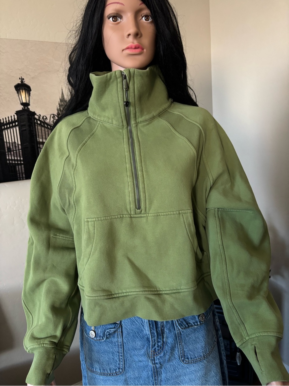 lululemon athletica Olive Green Half-Zip Pullover Jacket